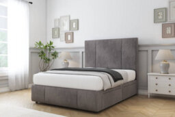 "Sloomy Lisbon Slate Naples Divan Bed Set 2 Drawers Right Side - 54"" Floor Standing   & 12"" Footboard 4' Small Double" - thumbnail 2