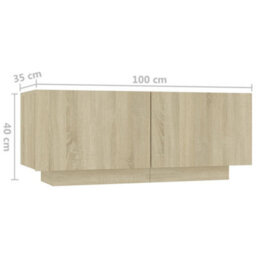 Walplus Bedside Cabinet Sonoma Oak 100X35X40 Cm Engineered Wood - thumbnail 9