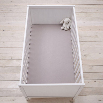 Silentnight Safe Nights Cot Bed Fitted Sheets, Grey, Pack Of 2 - image 1