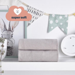 Silentnight Safe Nights Cot Bed Fitted Sheets, Grey, Pack Of 2 - thumbnail 2