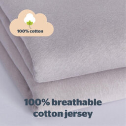 Silentnight Safe Nights Cot Bed Fitted Sheets, Grey, Pack Of 2 - thumbnail 3