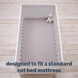 Silentnight Safe Nights Cot Bed Fitted Sheets, Grey, Pack Of 2 - thumbnail 4
