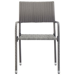 Berkfield Garden Dining Chairs 2 Pcs Stackable Grey Poly Rattan - thumbnail 3