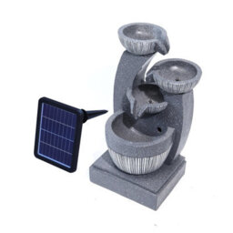 Living And Home 4 Tier Rockery Waterfall Decoration Solar Powered Outdoor Water Feature Fountain With Led Lights 47Cm (H) - thumbnail 8