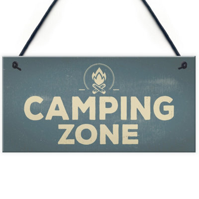 Red Ocean Camping Zone Caravan Signs And Plaques Novelty Chic Mum Dad Nan Gift For Her - image 1