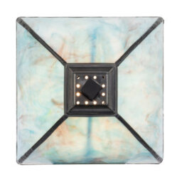 Happy Homewares Emerald Green And Teal Mix Tiffany Glass Table Lamp With Black Base - thumbnail 5