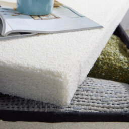Home Source Cream Teddy Fur Boucle Folding Storage Ottoman - thumbnail 3