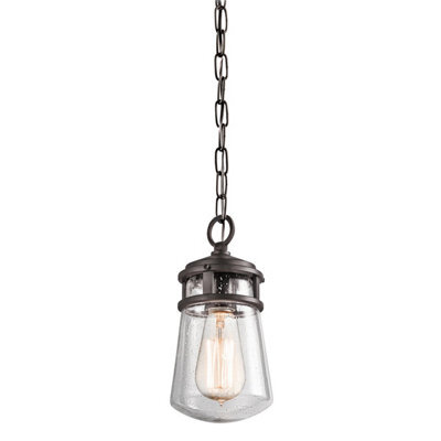 Luminosa Lighting Elstead Lyndon 1 Light Small Outdoor Ceiling Chain Lantern Architectural Bronze, E27 - image 1
