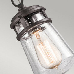 Luminosa Lighting Elstead Lyndon 1 Light Small Outdoor Ceiling Chain Lantern Architectural Bronze, E27 - thumbnail 4