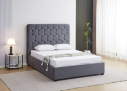 Seconique Madison Ottoman 5' King Size Bed Grey Velvet Fabric - thumbnail 2