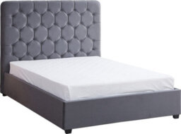 Seconique Madison Ottoman 5' King Size Bed Grey Velvet Fabric - thumbnail 3