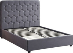 Seconique Madison Ottoman 5' King Size Bed Grey Velvet Fabric - thumbnail 4