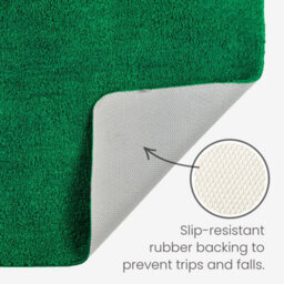 Allure Bath Fashions Luxury Microfibre Pedestal Toilet Mat Non-Slip - Dark Green - thumbnail 3