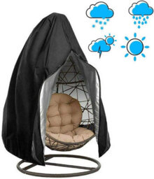 Hanging Chair Cover, Protective Cover For Egg Chairs, Waterproof Covers Garden Swings And Furniture, Black - thumbnail 1