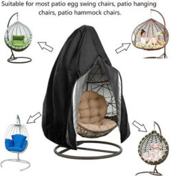 Hanging Chair Cover, Protective Cover For Egg Chairs, Waterproof Covers Garden Swings And Furniture, Black - thumbnail 6