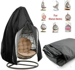 Hanging Chair Cover, Protective Cover For Egg Chairs, Waterproof Covers Garden Swings And Furniture, Black - thumbnail 2