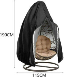 Hanging Chair Cover, Protective Cover For Egg Chairs, Waterproof Covers Garden Swings And Furniture, Black - thumbnail 3