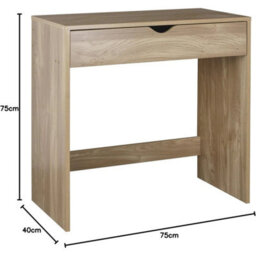 Stylish Wooden Small Dressing Table - 1 Handleless Drawer For Modern Workspaces - thumbnail 2