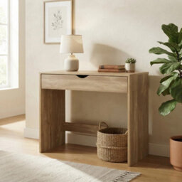 Stylish Wooden Small Dressing Table - 1 Handleless Drawer For Modern Workspaces - thumbnail 5