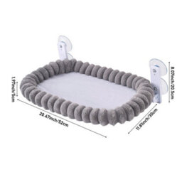 Cat Window Hammock Bed Perch With 4 Strong Suction Cups For Indoor Cats Sturdy Grey- 52X30Cm - thumbnail 2
