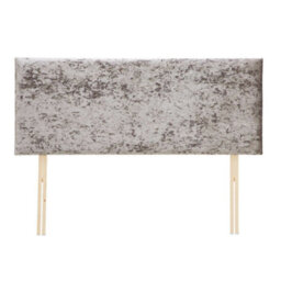 "Urban Textures Luxury 20"" High Crushed Velvet Fabric Upholstered Bed Headboard - Steel" - thumbnail 1