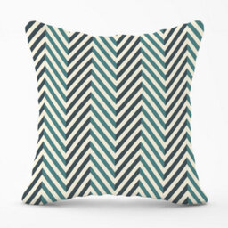 Warren Reed Designer Geometric Herringbone Chevron Blues Outdoor Cushion 45Cm X 45Cm - thumbnail 1