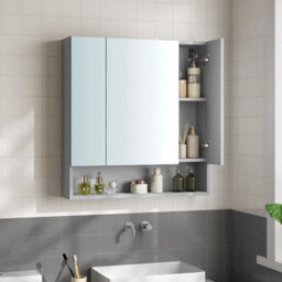 Vasagle Bathroom Mirror Cabinet, Bathroom Cabinet With Mirror, Wall Mirror Cabinet, Open Compartment, Adjustable Shelves - thumbnail 1