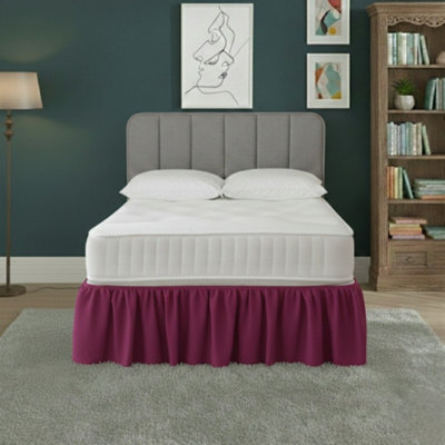 Base Valance Polycotton Sheet For Divan Beds Easy Care Bed Base Cover Fuchsia - image 1