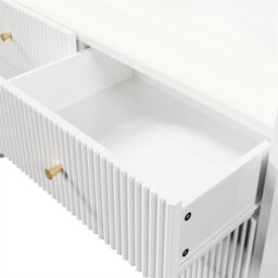 Abrihome Modern Sideboard, Fluted 6-Drawer Sideboard With Rgb Led Lighting, 75X 120 X 40 Cm, White - thumbnail 6