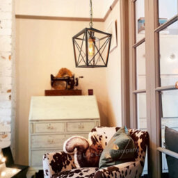 Long Life Lamps Company Vintage Antique Brass Lantern Ceiling Pendant Light M0200 - thumbnail 8