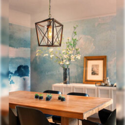 Long Life Lamps Company Vintage Antique Brass Lantern Ceiling Pendant Light M0200 - thumbnail 9