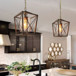 Long Life Lamps Company Vintage Antique Brass Lantern Ceiling Pendant Light M0200 - thumbnail 7