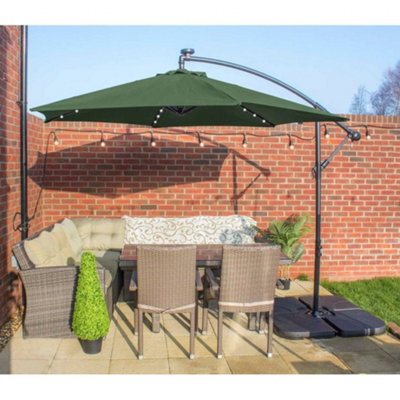 Jack Stonehouse Apollo 3M Banana Cantilever Parasol With Built In Led Lights Green - image 1
