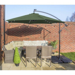 Jack Stonehouse Apollo 3M Banana Cantilever Parasol With Built In Led Lights Green - thumbnail 3