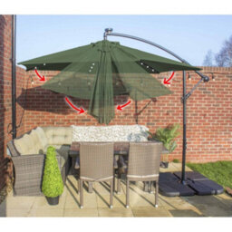 Jack Stonehouse Apollo 3M Banana Cantilever Parasol With Built In Led Lights Green - thumbnail 4