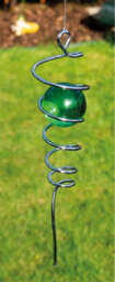 Netagon Garden Outdoor Hanging Spiral Wind Spinner With Ball- Green - thumbnail 2