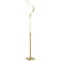 Homcom Led Floor Lamp, Standing Lamp With3 Adjustable Brightness Gold Tone - thumbnail 2