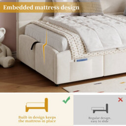 Single Upholstered Sofa Daybed With Hydraulic Storage And Usb Charging - thumbnail 7