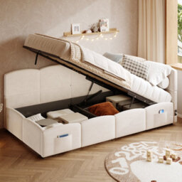 Single Upholstered Sofa Daybed With Hydraulic Storage And Usb Charging - thumbnail 4