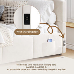 Single Upholstered Sofa Daybed With Hydraulic Storage And Usb Charging - thumbnail 6