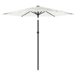 Berkfield Garden Parasol With Steel Pole White 223X223X213 Cm - thumbnail 4