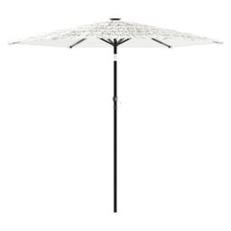 Berkfield Garden Parasol With Steel Pole White 223X223X213 Cm - thumbnail 2