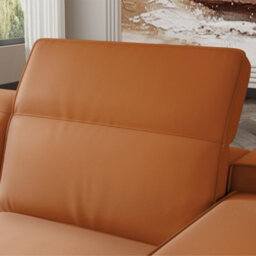 Valencia Valentina Leather Loveseat Recliner Sofa Cognac Nappa 11000 Leather Kiln-Dried Wood Adjustable Headrest - thumbnail 6