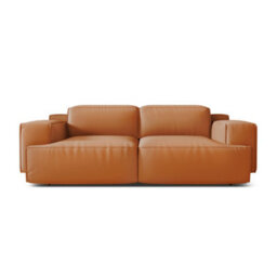 Valencia Valentina Leather Loveseat Recliner Sofa Cognac Nappa 11000 Leather Kiln-Dried Wood Adjustable Headrest - thumbnail 8