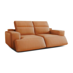 Valencia Valentina Leather Loveseat Recliner Sofa Cognac Nappa 11000 Leather Kiln-Dried Wood Adjustable Headrest - thumbnail 9