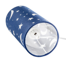 Happy Homewares Modern Stars And Moons Children/kids Midnight Blue Cotton Table Lamp - thumbnail 3