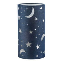 Happy Homewares Modern Stars And Moons Children/kids Midnight Blue Cotton Table Lamp - thumbnail 2