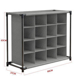Living And Home 16 Grids Grey Shoe Storage Cabinet Cube Shoe Organizer Display Shelf - thumbnail 8