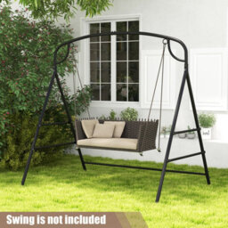 Costway Patio Metal Swing Stand Heavy-Duty A-Shaped Porch Swing Frame W/ Double Side Bar - thumbnail 4