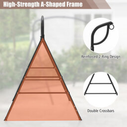 Costway Patio Metal Swing Stand Heavy-Duty A-Shaped Porch Swing Frame W/ Double Side Bar - thumbnail 5